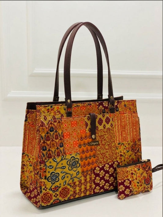 Vintage Patchwork Statement Laptop Bag