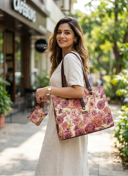 Rose Bloom Statement Laptop Bag
