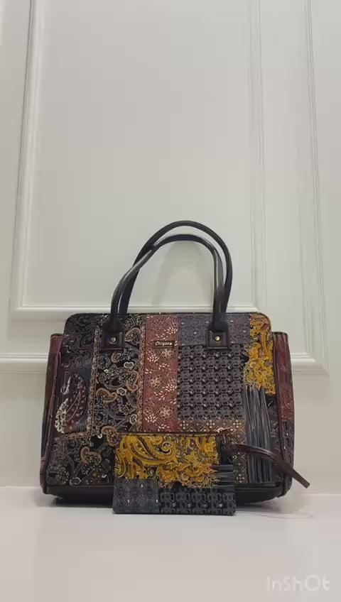 coffee brown spacious classic office bag with laptop partition