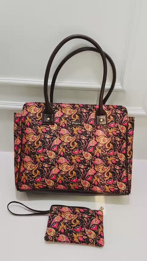 Paisley Print  Spacious Classic Office bag with laptop partition